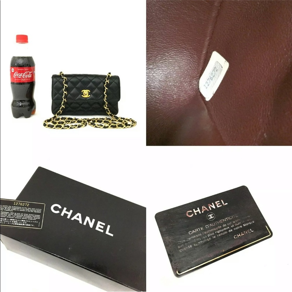 ❤️❤️❤️❤️🙏CHANEL Mini Classic Black/Gold Chain Flap Bag - Picture 2 of 11